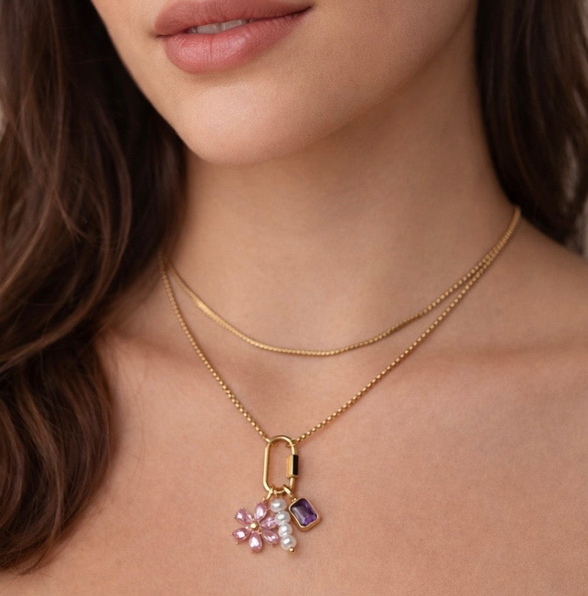 Rosé Blossom Halskette