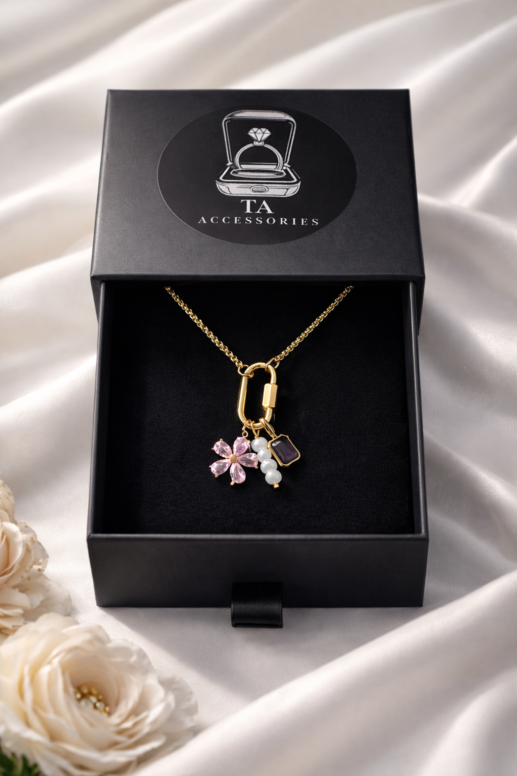 Rosé Blossom Halskette