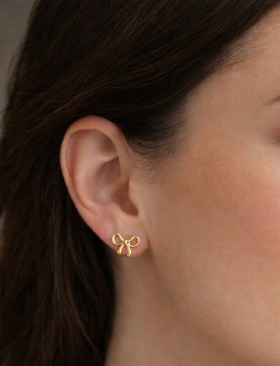 Schleifen Ohrringe – Edelstahl 18K vergoldet | „Luna“