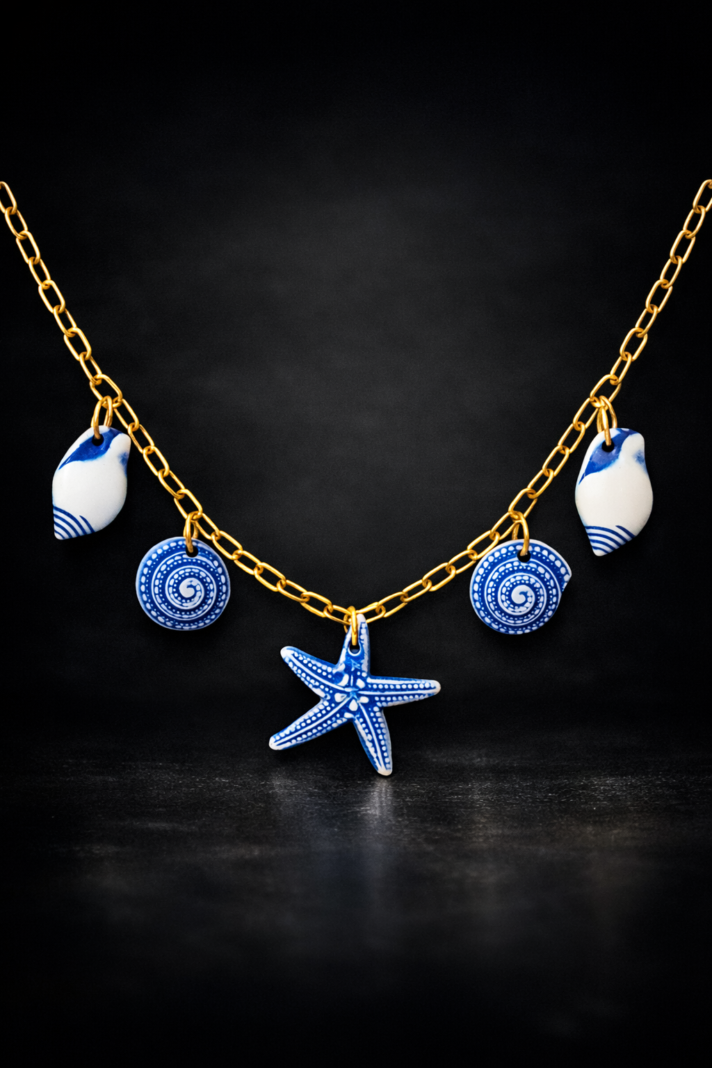 Charm Halskette – Muschel & Seestern | Edelstahl 18K vergoldet