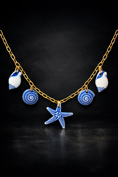 Charm Halskette – Muschel & Seestern | Edelstahl 18K vergoldet